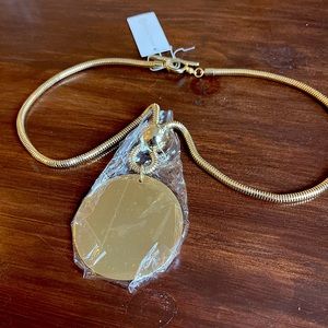 Trina Turk gold medallion statement necklace NWT